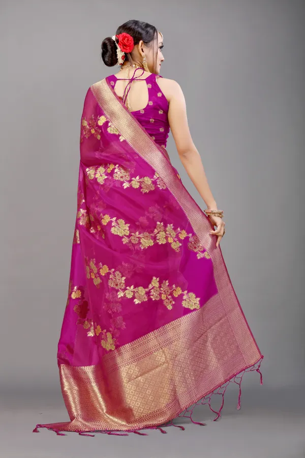 MAGENTA_WOVEN_WORK_ORGANZA_SAREE